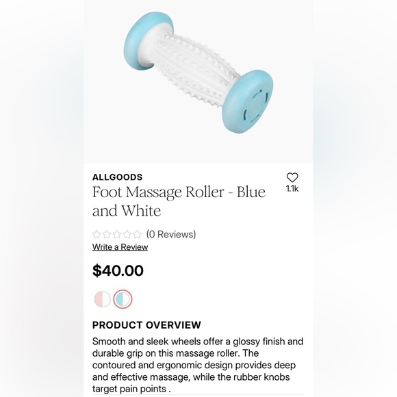Blue and White Foot Massager Roller - Picture 1 of 4
